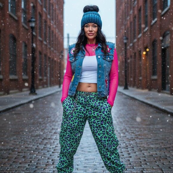 Adult Knit Messy Bun Ponytail Beanie Hat Toque Stretchy Blue Sapphire - Picture 1 of 4